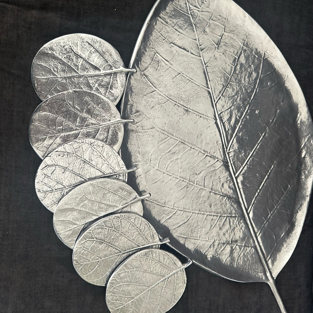 Michael Aram Silver Leaf Platter